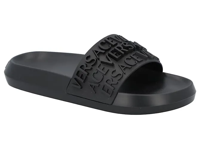 Versace Toboganes de goma para piscina Negro 